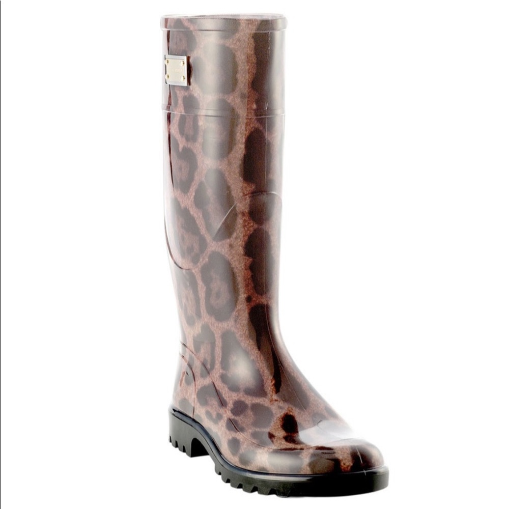 Dolce Gabbana animal print rain boots